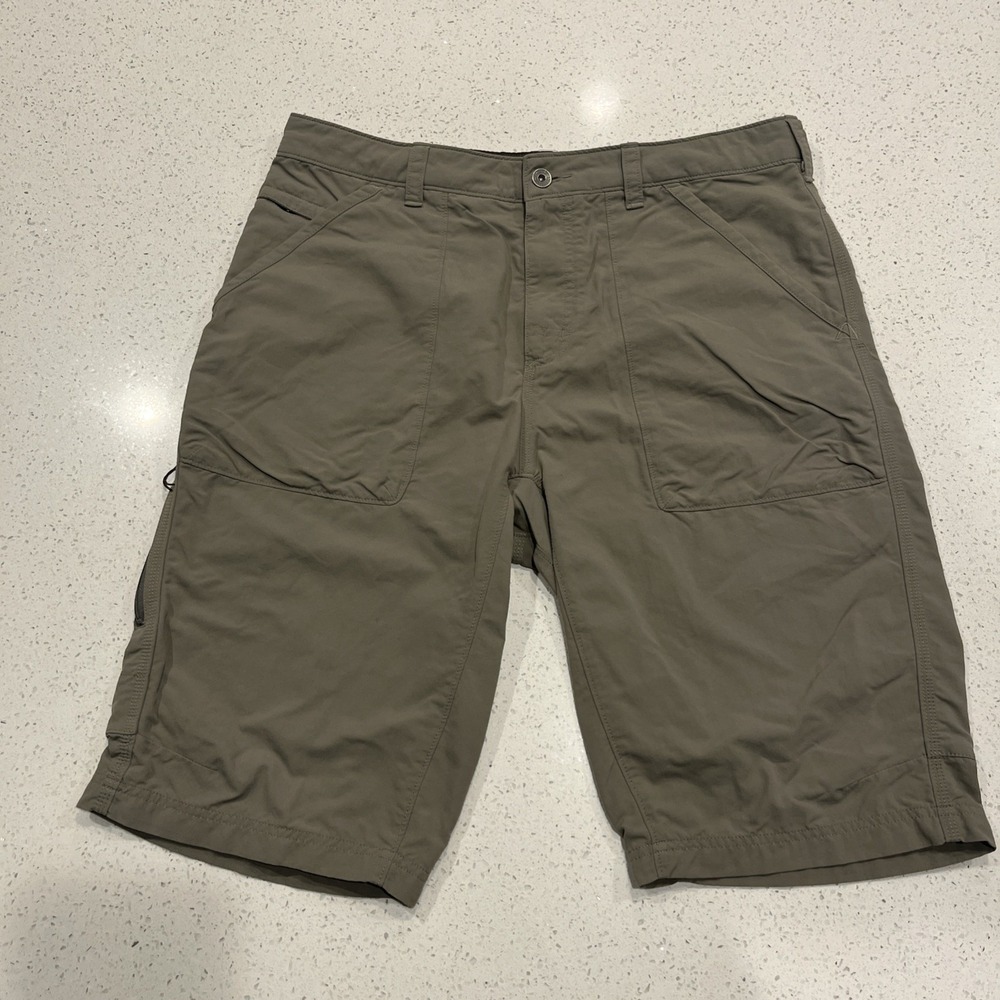 REI Co-Op Green Nylon Zip Pockets Relaxed Fit Shorts Outdoor Hiking Mens 36/13"